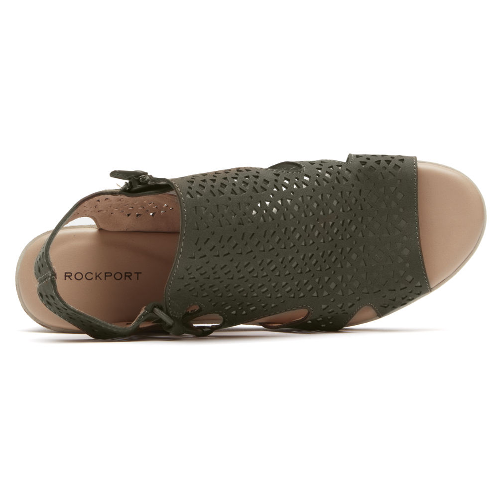 Sandalias Rockport Mujer Mexico - Hadley Bungee Verdes - HGJYS2647